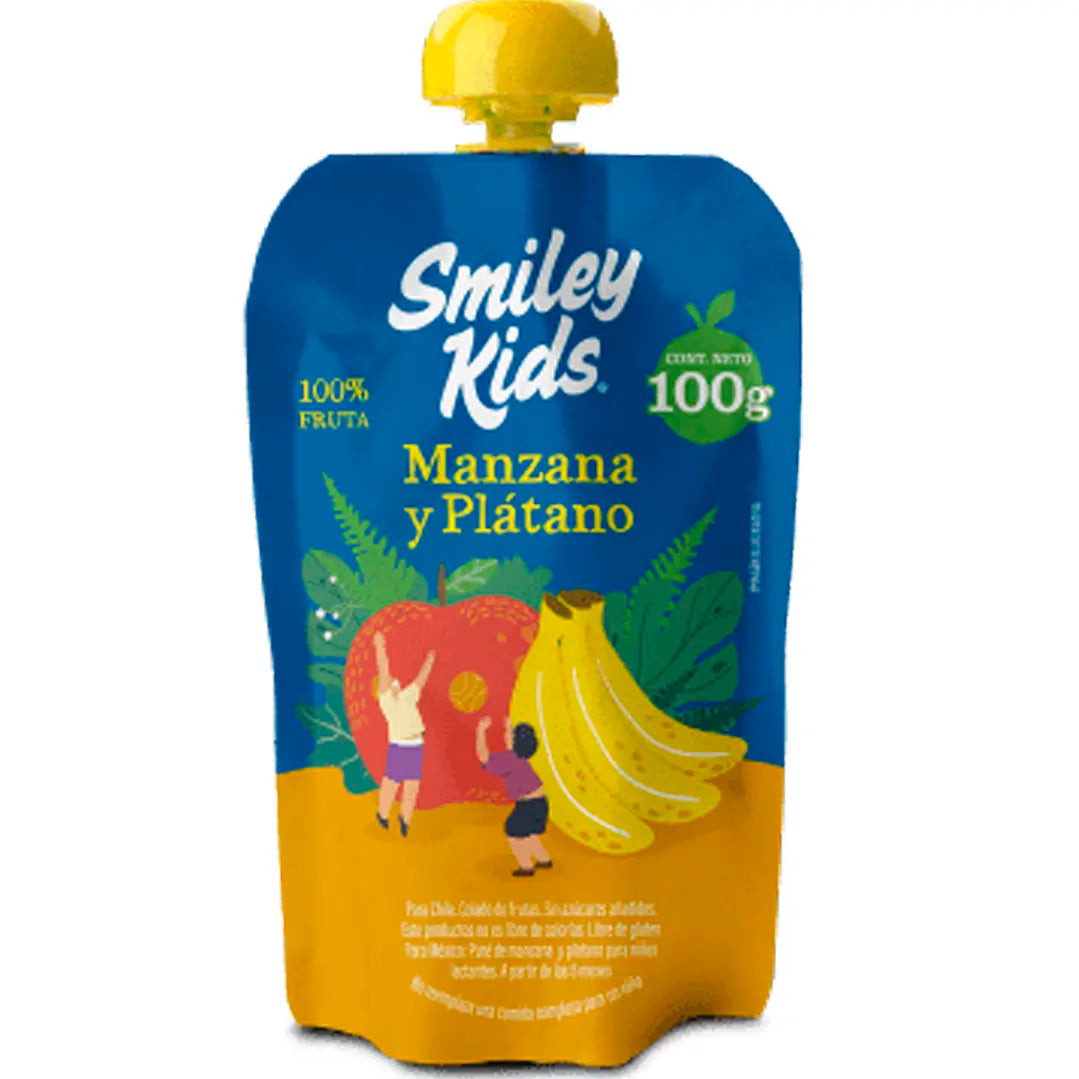 Compota Manzana Plátano Línea convencional Smiley Kids