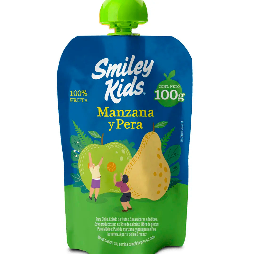 Compota Manzana Pera Línea convencional Smiley Kids