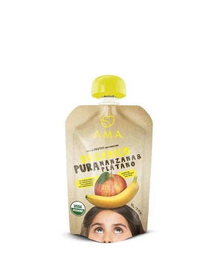 Puré manzana plátano orgánico 90 grs
