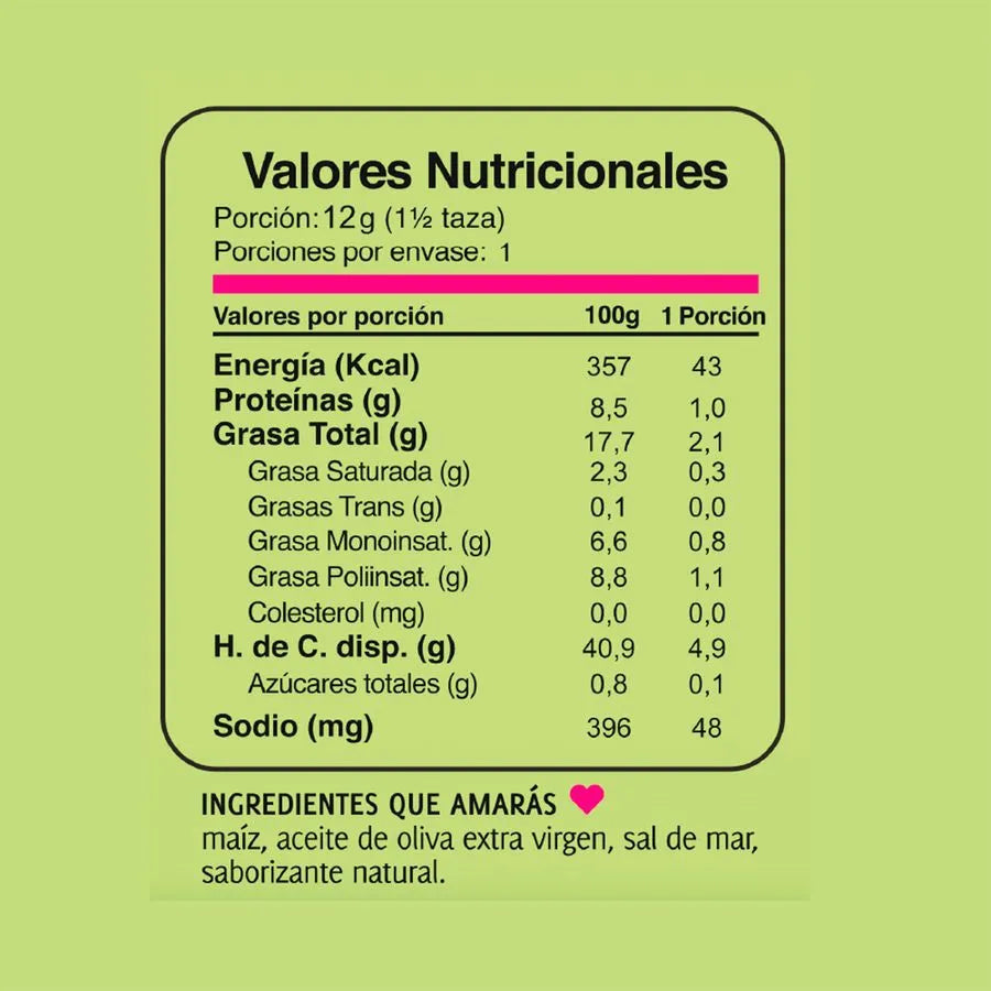 Popcorn Puripop Oliva Sal de Mar 12 g
