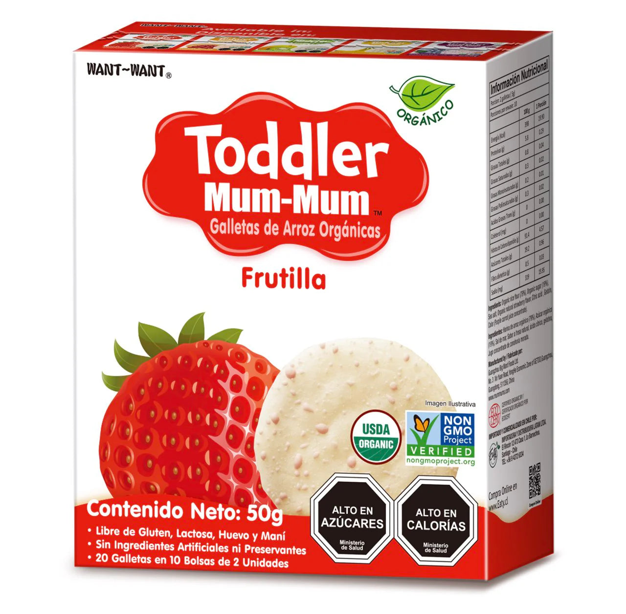 Toddler Mum-Mum Frutilla Orgánicas 50 g