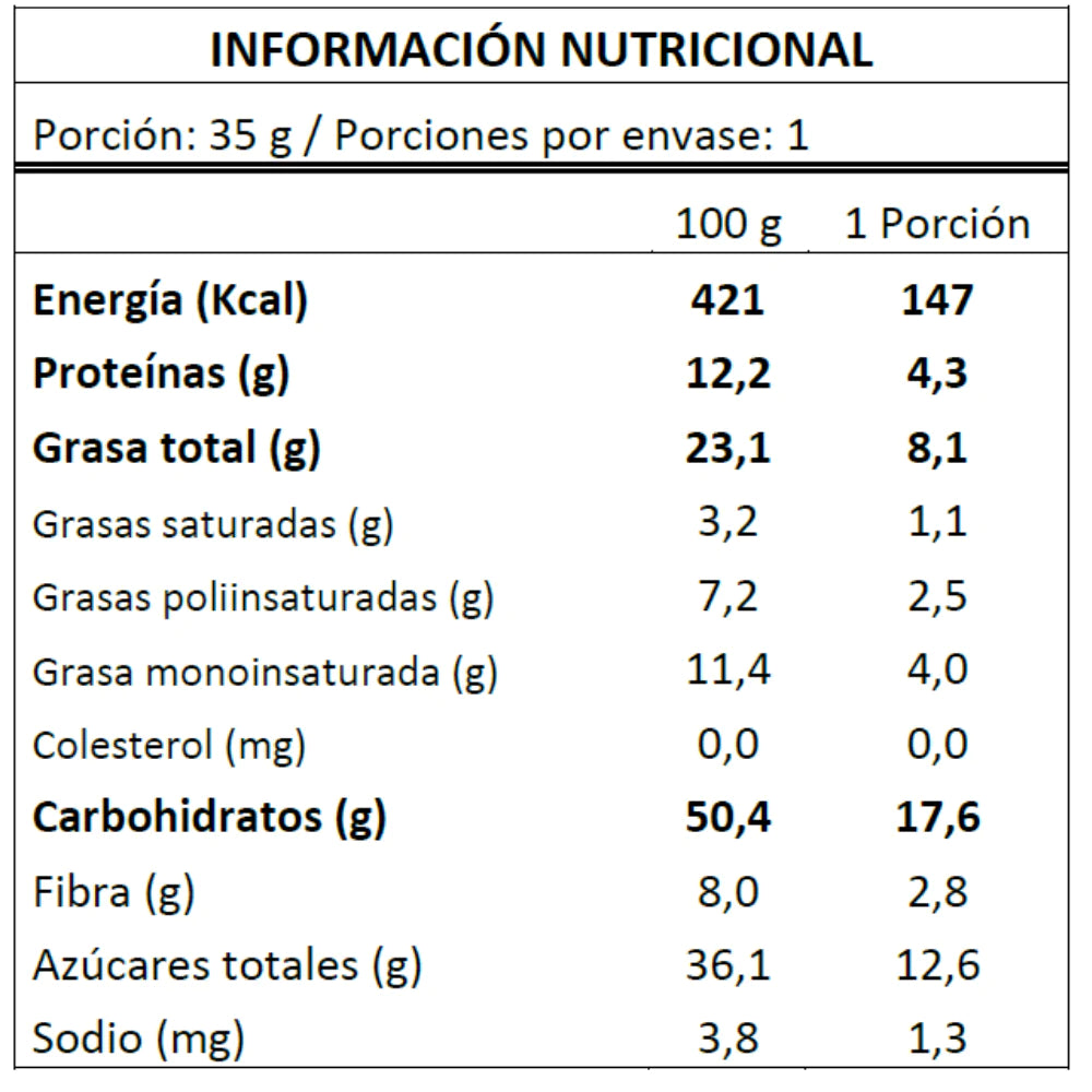 Barrita Natural Mizos sabor Mantequilla de Maní