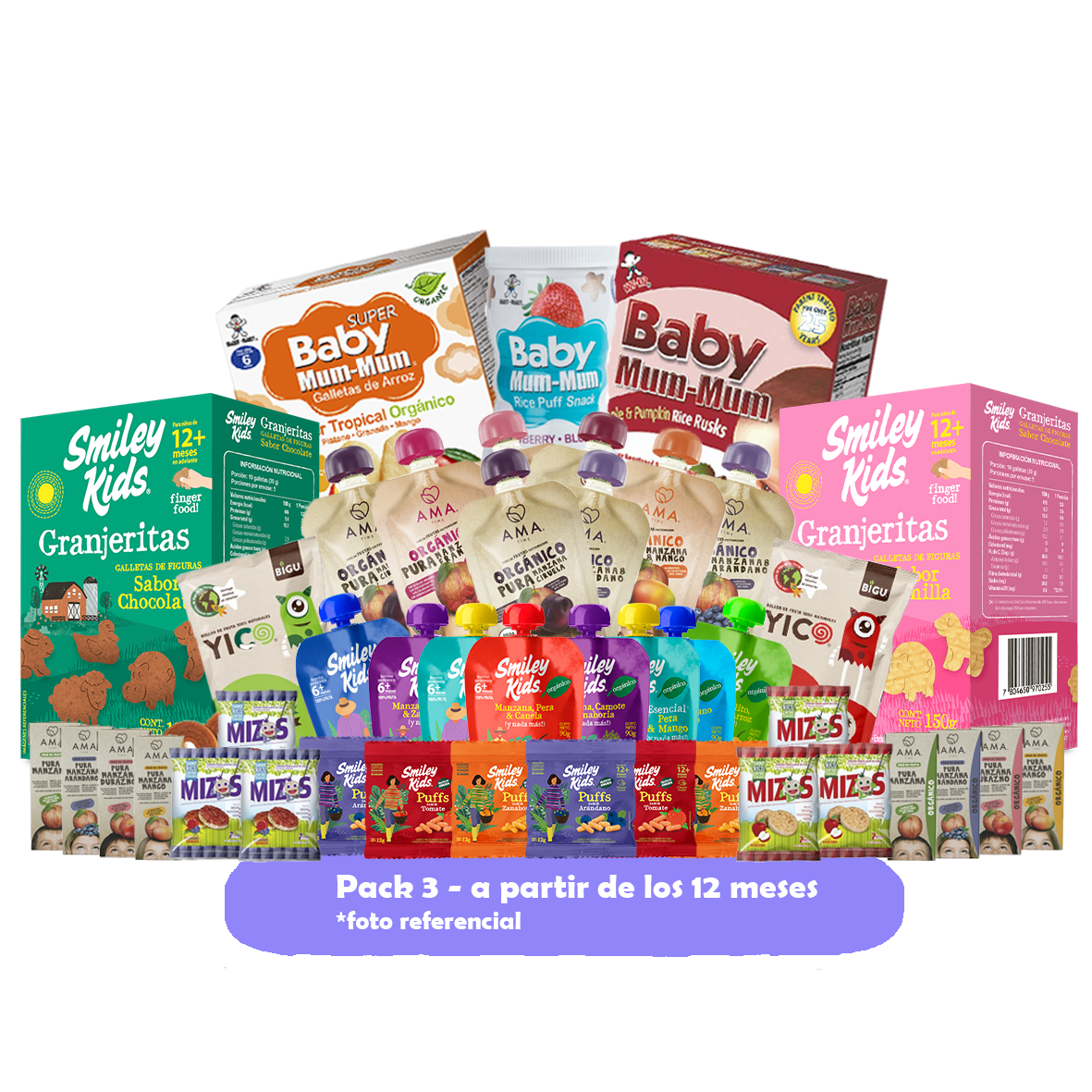 Pack 3 Snacks Saludables sobre 12 meses