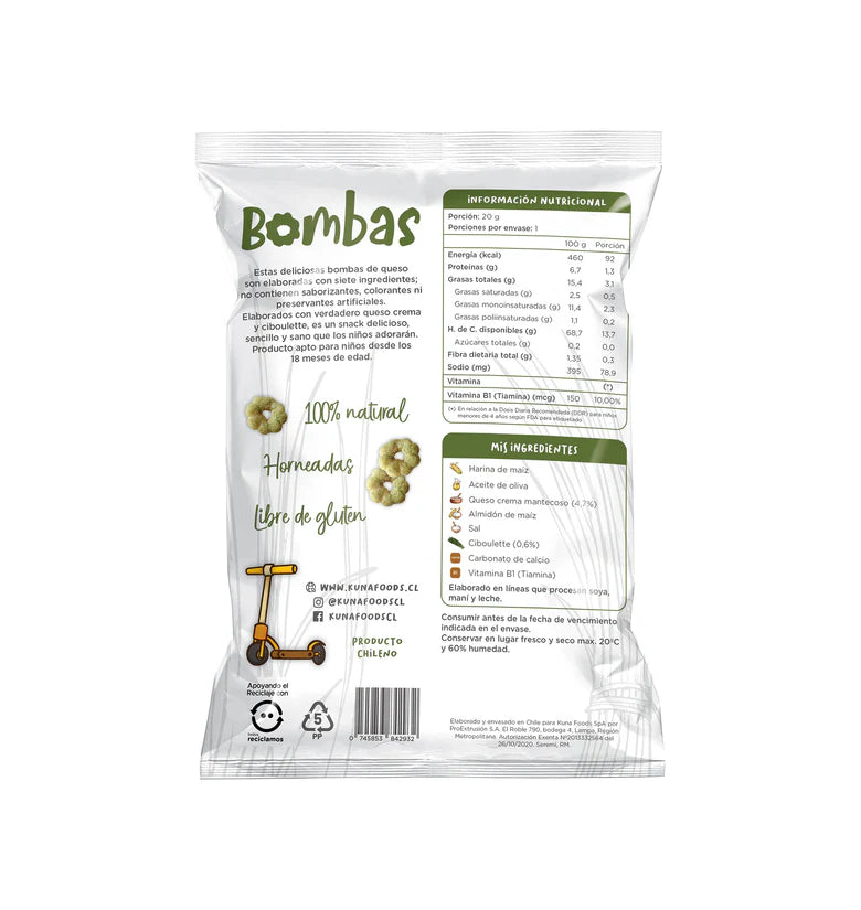 Bombas Queso Crema y Ciboulette