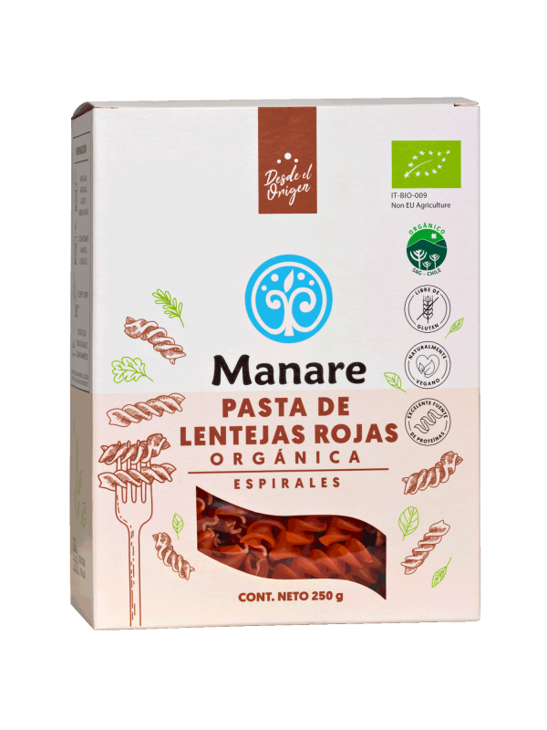 Espirales de Lentejas Rojas orgánicas 250 g