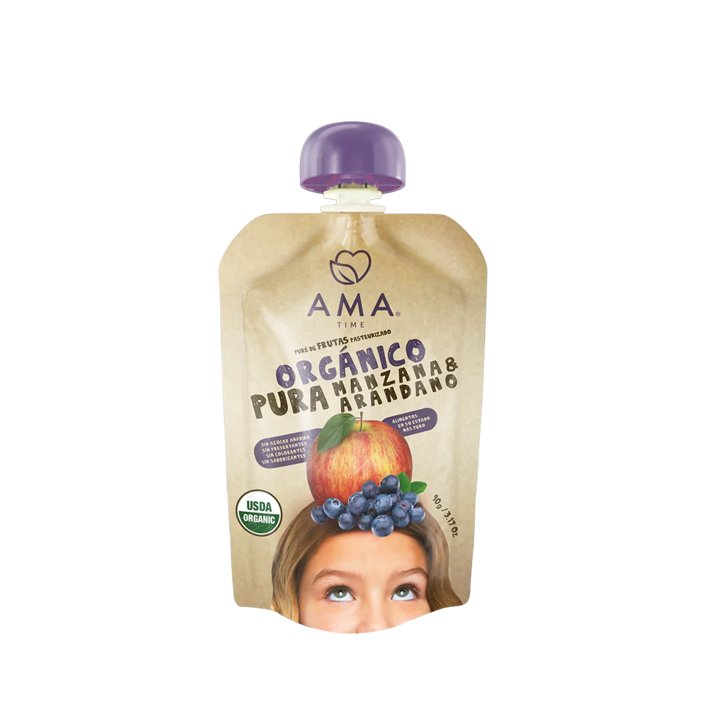 Puré manzana arándano orgánico 90 grs