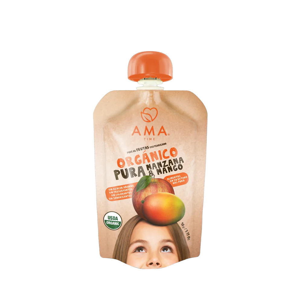 Puré manzana mango orgánico 90 grs