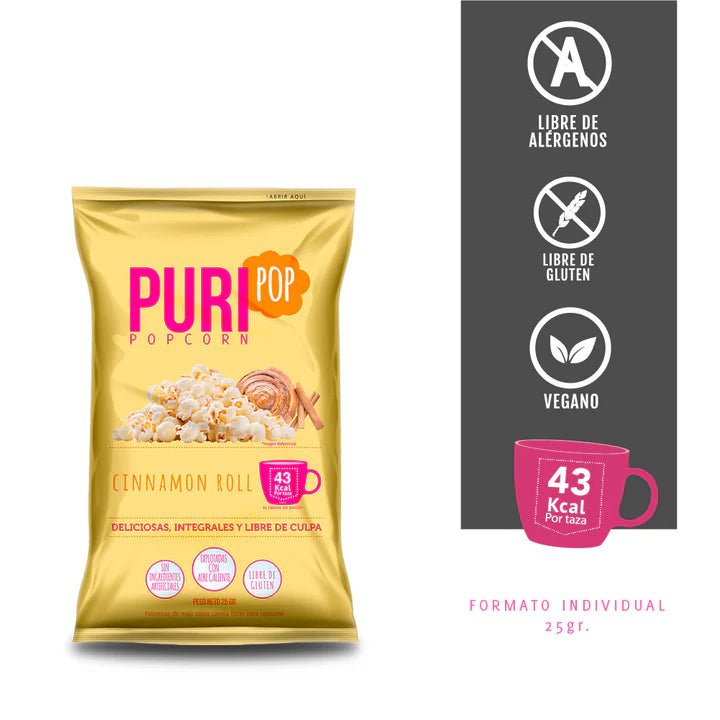 Puripop Popcorn Cinnamon Roll Individual