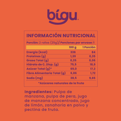 Bigu Rollos de Zanahoria 25grs