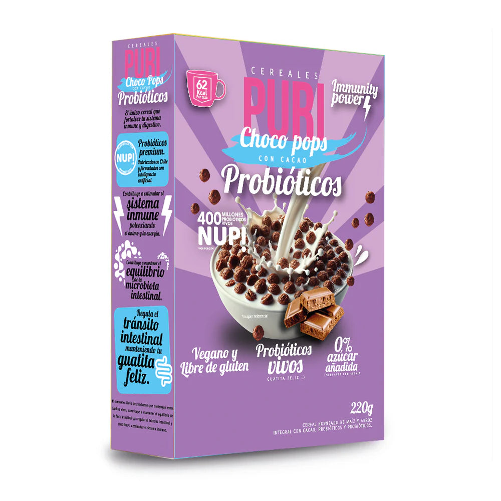 Puri Cereales Choco Pops con 400 millones de Probióticos. 220g