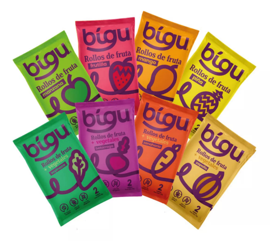Pack Bigu 8 unidades Rollos de Fruta Mix