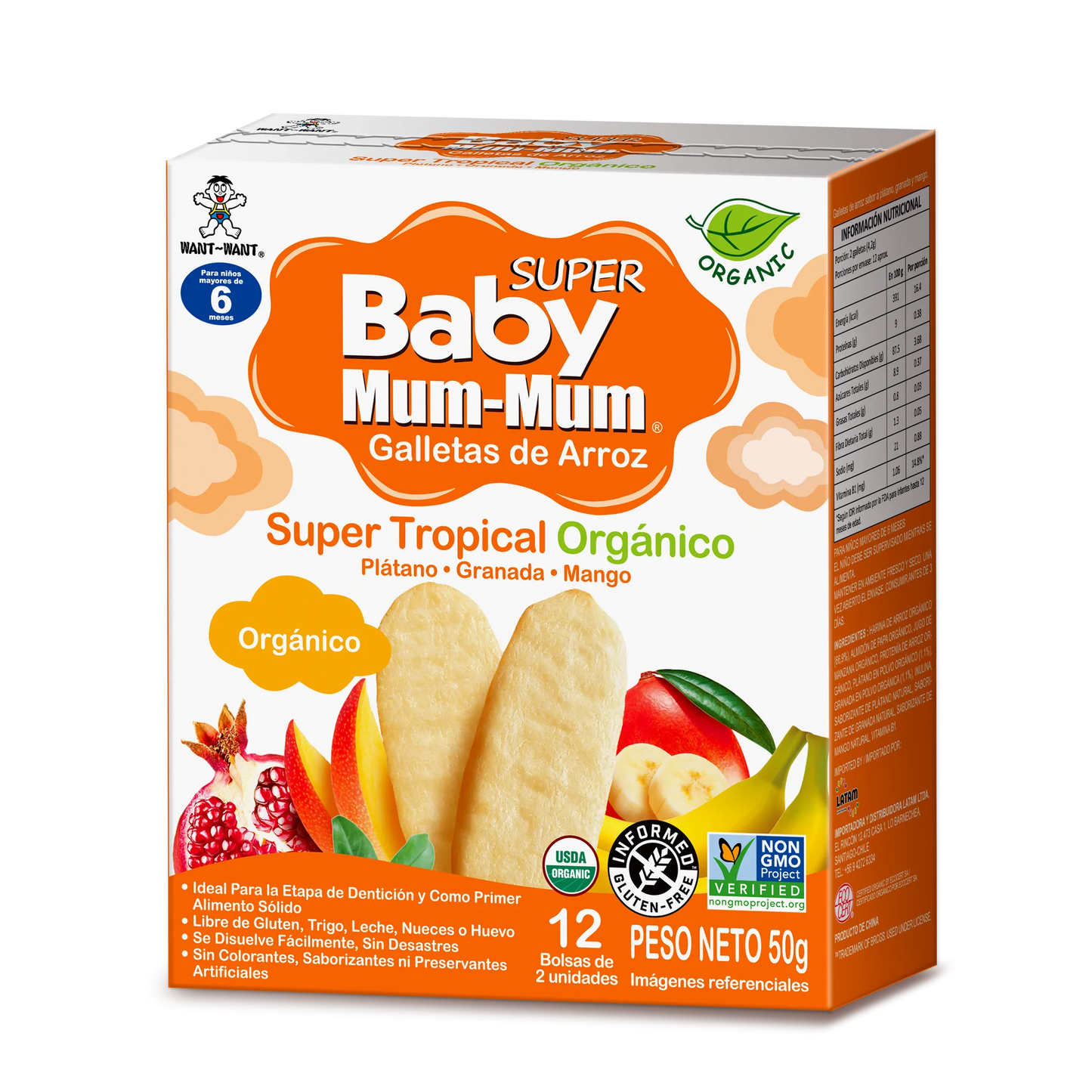 Galletas Baby Mum Mum sabor super tropical