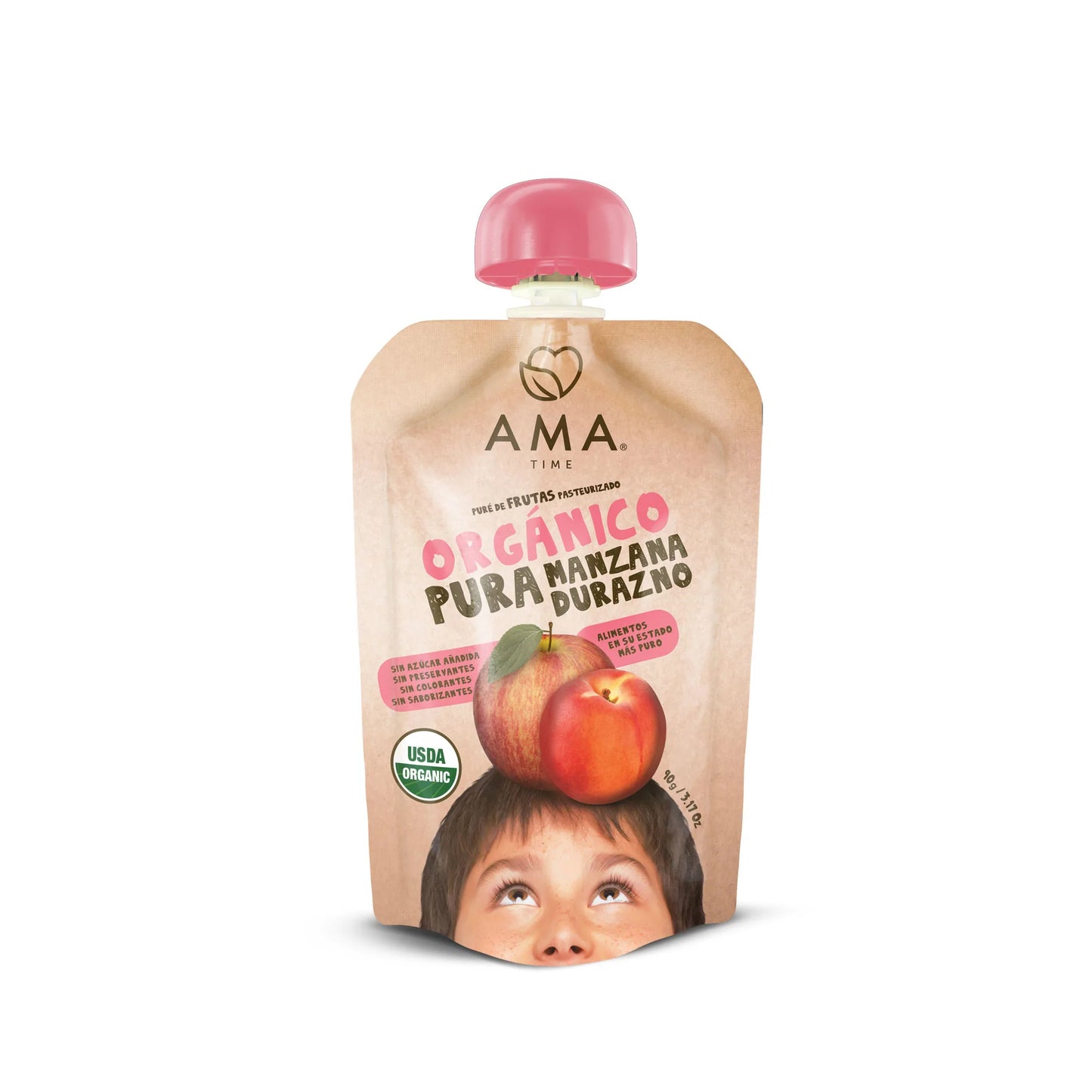 Puré manzana durazno orgánico 90 grs