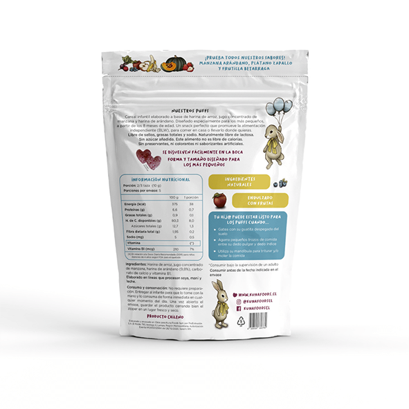 Puff Frutilla Betarraga Familiar 50g Kuna Foods