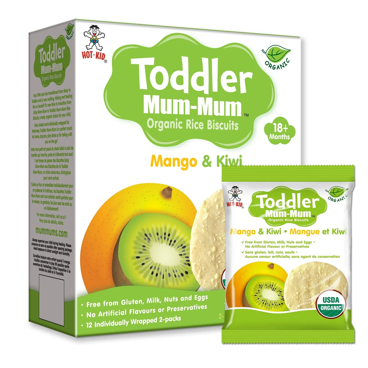 Toddler Mum-Mum Galletas de Arroz con Mango y Kiwi Orgánico