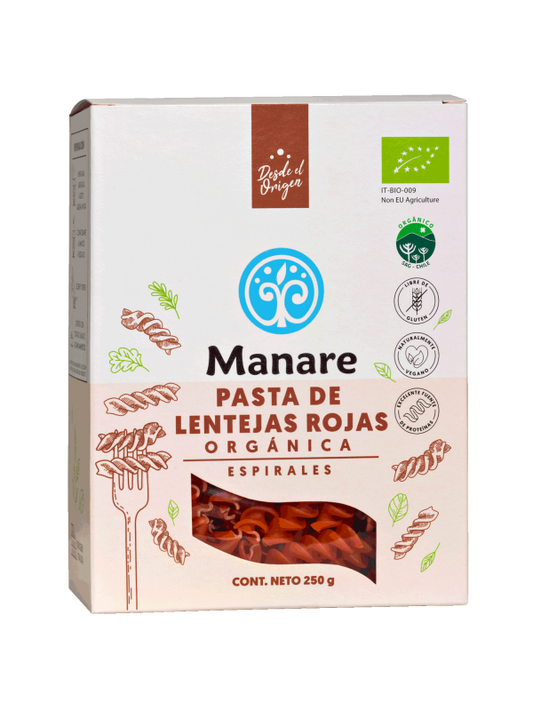 Espirales de Lentejas Rojas orgánicas 250 g