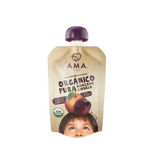 Puré manzana ciruela orgánico 90 grs