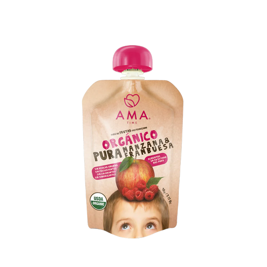 Puré manzana frambuesa orgánico 90 grs