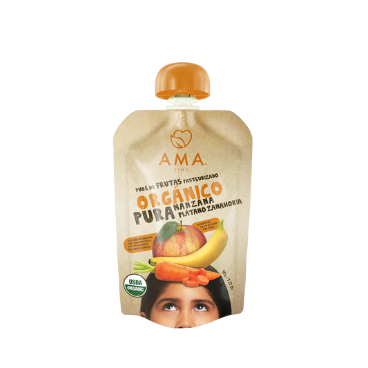 Puré manzana plátano zanahoria orgánico 90 grs