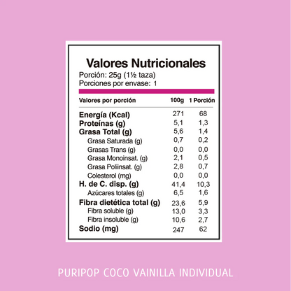 Puripop Popcorn Coco Vainilla Individual