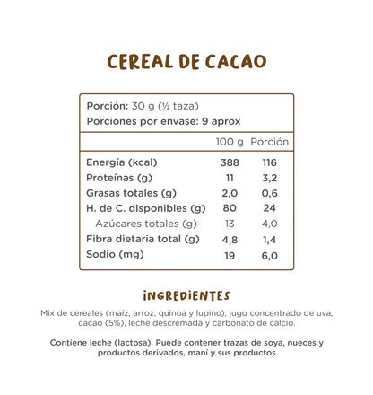 Cereal de Cacao Kuna Foods | 280 g