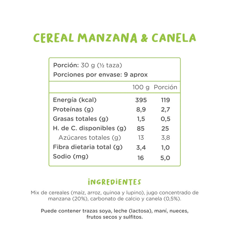 Cereal Manzana & Canela Sin Azúcar | 280 grs