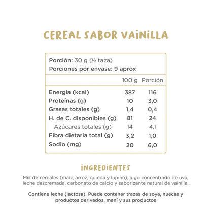 Cereal Sabor Vainilla Sin Azúcar | 280 grs